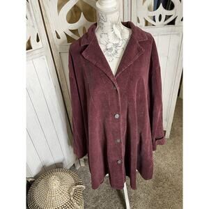 Vintage Tom Tom California Cotton Purple Chore Duster Coat Lagenlook Medium
